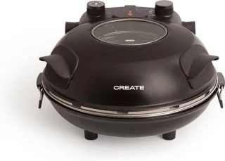 CREATE Pizza Maker Elektrische Stenen Pizzaoven Ø31 cm Zwart
