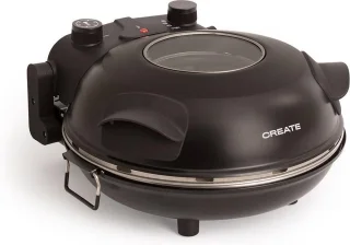 CREATE Pizza Maker Elektrische Stenen Pizzaoven Ø31 cm Zwart