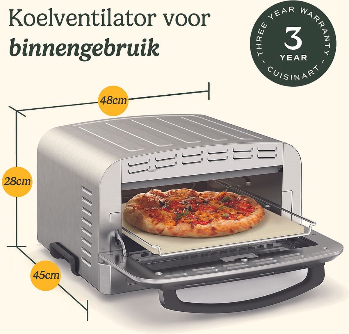 Cuisinart Pizza Oven houtgestookt RVS compleet set