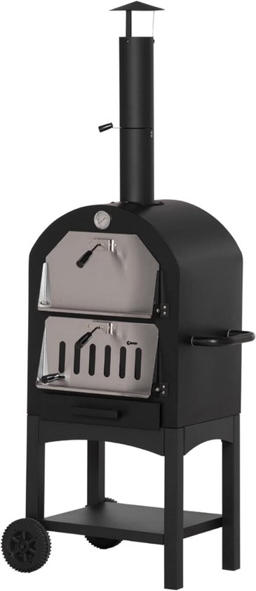 DD Pizza Oven Buiten Pellet Houtgestookt Zwart