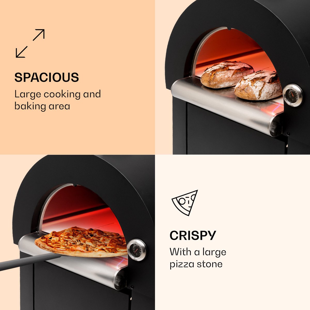 Diavolo Napoletana houtoven roestvrij staal