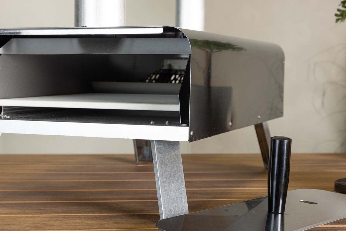 Digos pizza oven zilver, houtskool