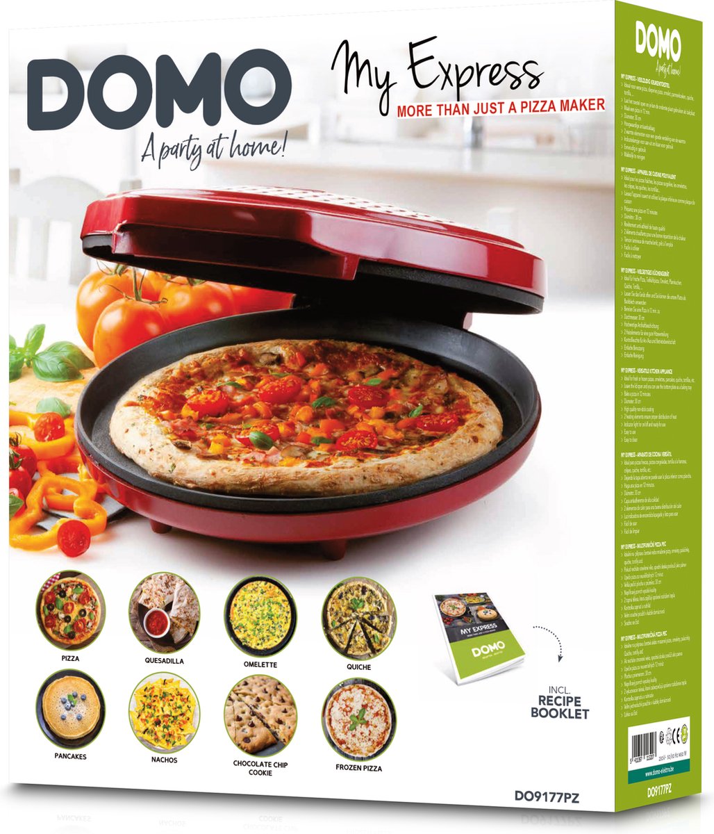 DOMO DO9177PZ My Express Pizzamaker Rood