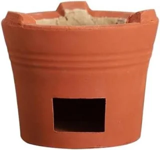 Draagbare klei-houtskooloven - rood
