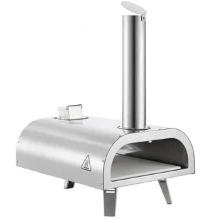 Draagbare pizzaoven - 12 inch - roestvrij staal - houtgestookt