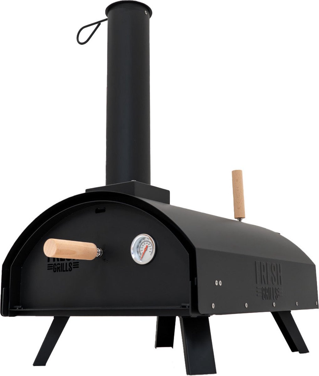 Dubbele Wand Tafel Pizza Oven 30 cm Zwart Staal