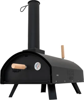 Dubbele Wand Tafel Pizza Oven 30 cm Zwart Staal