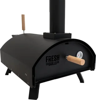 Dubbele Wand Tafel Pizza Oven 30 cm Zwart Staal
