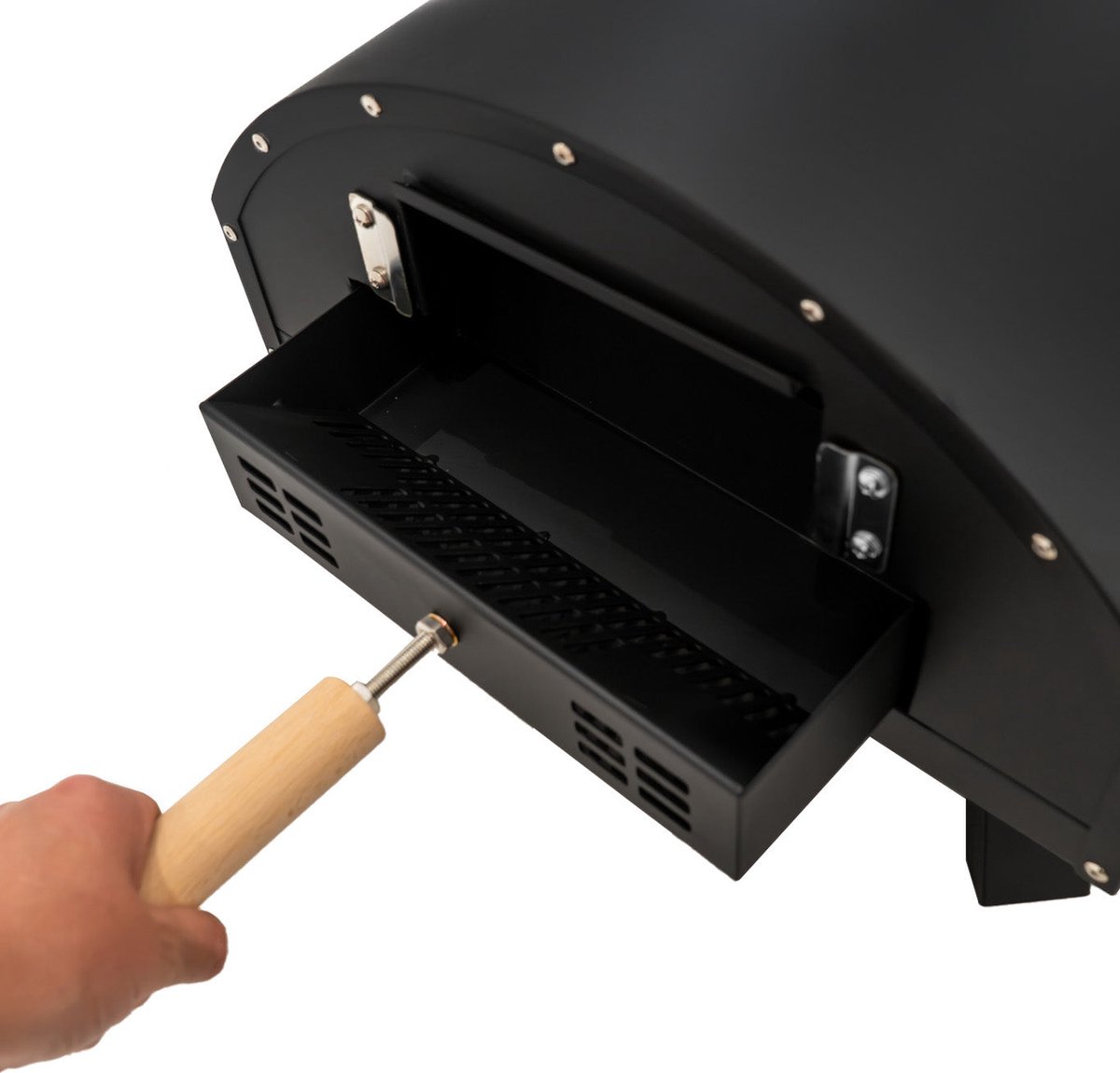 Dubbele Wand Tafel Pizza Oven 30 cm Zwart Staal