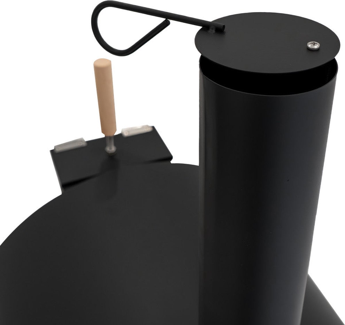 Dubbele Wand Tafel Pizza Oven 30 cm Zwart Staal