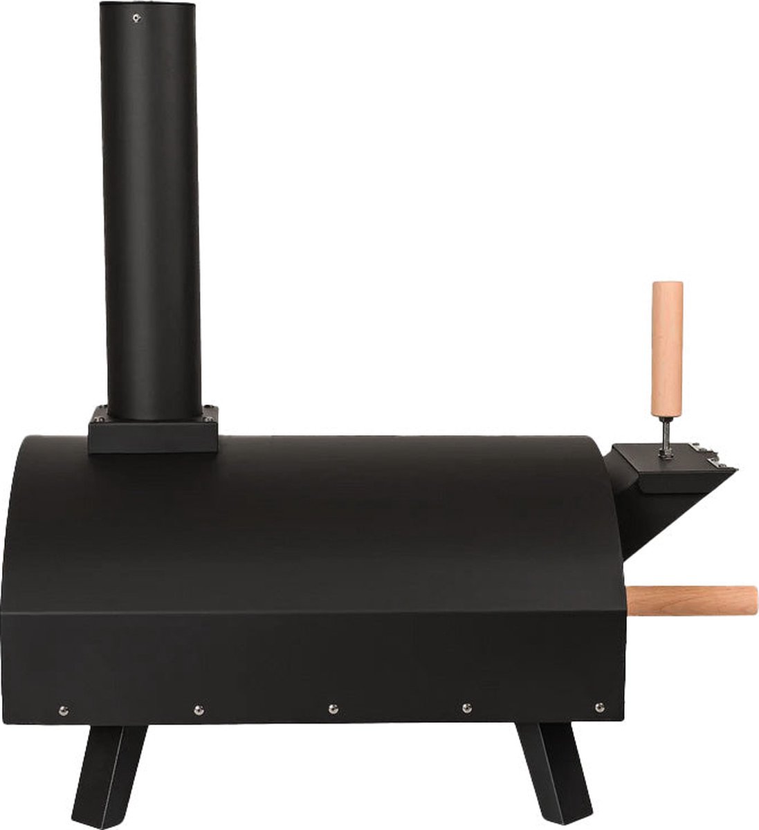 Dubbele Wand Tafel Pizza Oven 30 cm Zwart Staal