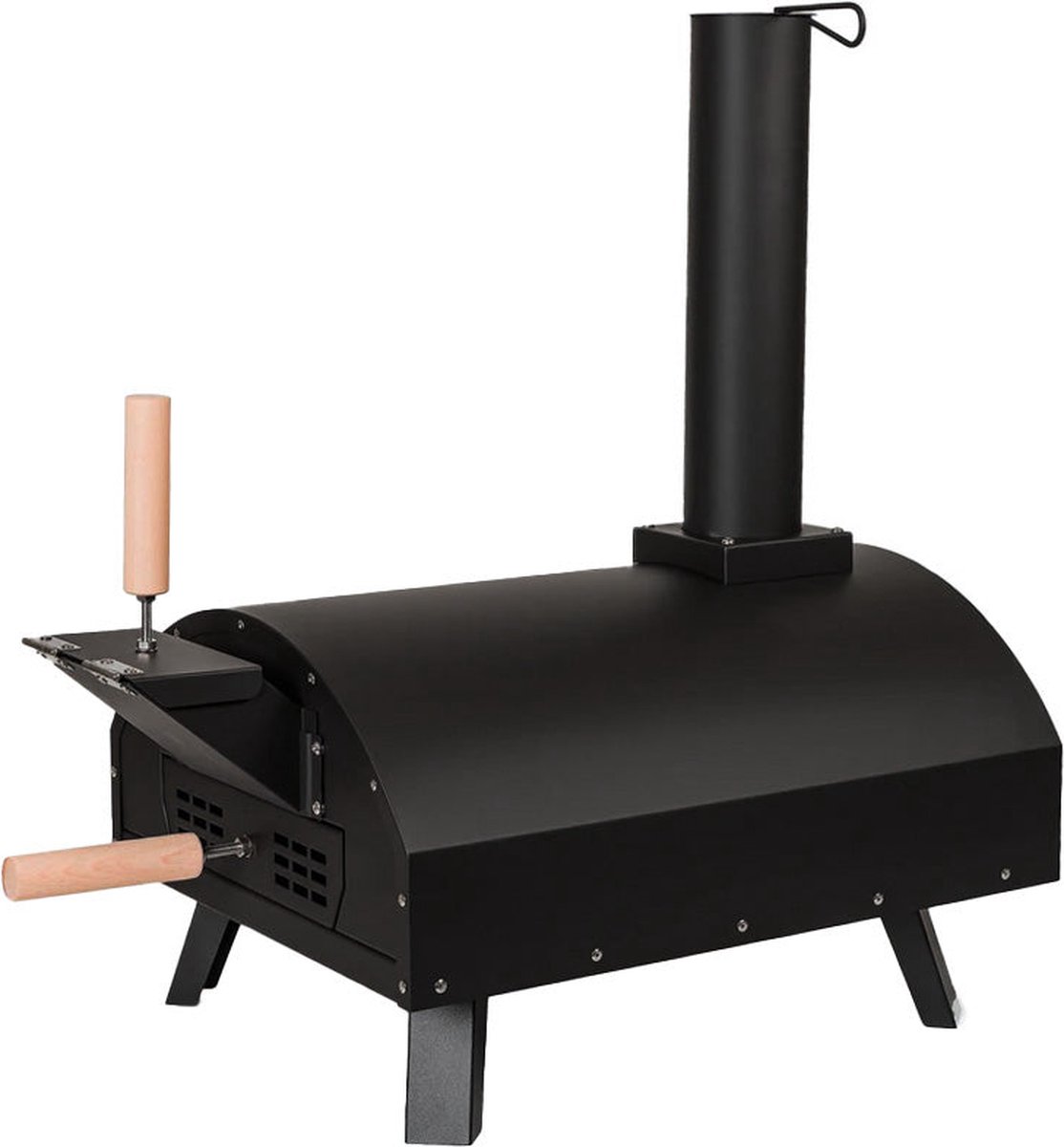 Dubbele Wand Tafel Pizza Oven 30 cm Zwart Staal