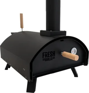 Dubbele Wand Tafel Pizza Oven 30 cm Zwart Staal