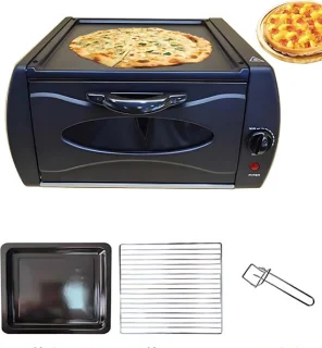 Elektrische mini oven flatbread maker 14 liter zilver