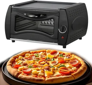 Elektrische mini pizza oven - zwart