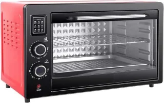 Elektrische oven 48l rood zwart