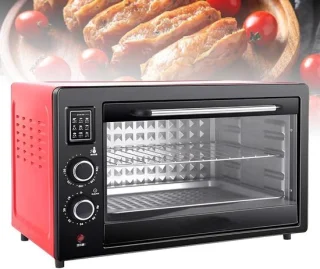 Elektrische oven 48l rood zwart