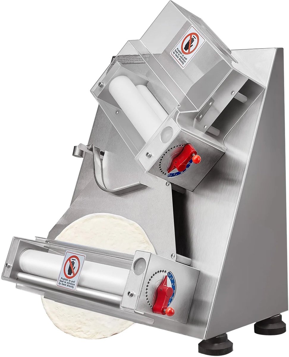 Elektrische Pizza Deegroller 370W RVS 300mm
