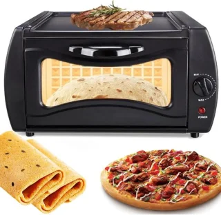 Elektrische pizza- en tandooroven - zwart