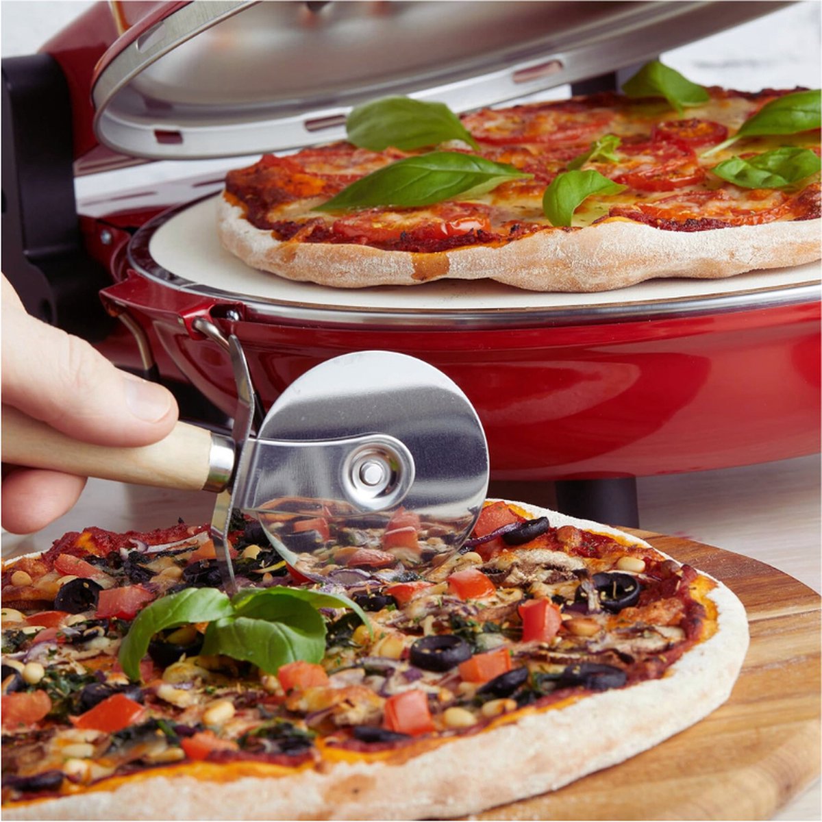 Elektrische Pizza-Oven 1200W met Pizzasteen en Accessoires