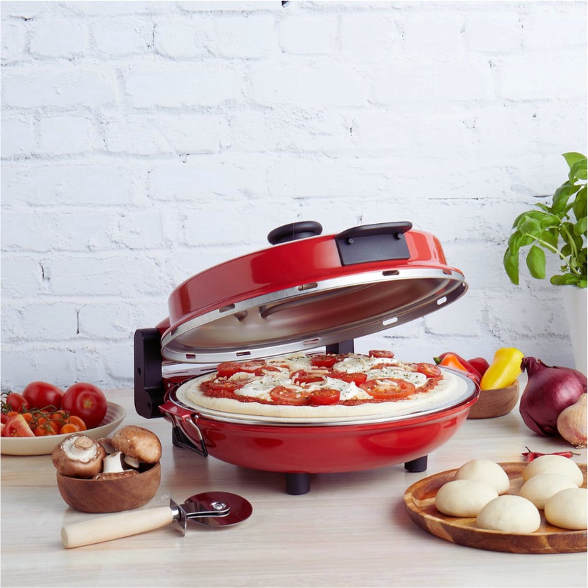 Elektrische Pizza-Oven 1200W met Pizzasteen en Accessoires