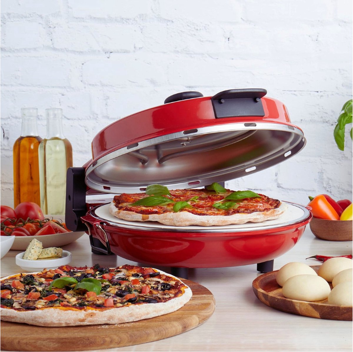 Elektrische Pizza-Oven 1200W met Pizzasteen en Accessoires