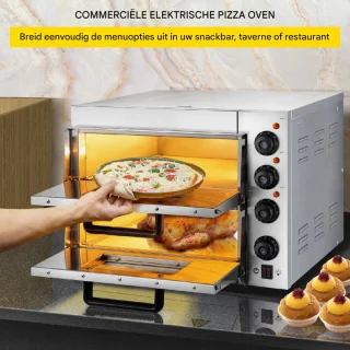 Elektrische Pizza Oven 35cm Roestvrijstaal 3000W