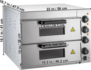 Elektrische Pizza Oven 35cm Roestvrijstaal 3000W