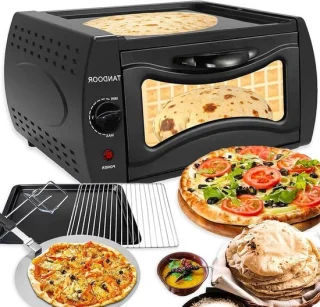 Elektrische pizzamaker minioven 15 liter zwart
