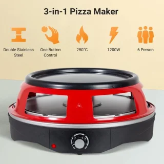 Elektrische pizzaoven 3-in-1