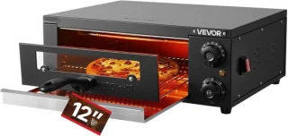 Elektrische pizzaoven 30 cm zwart