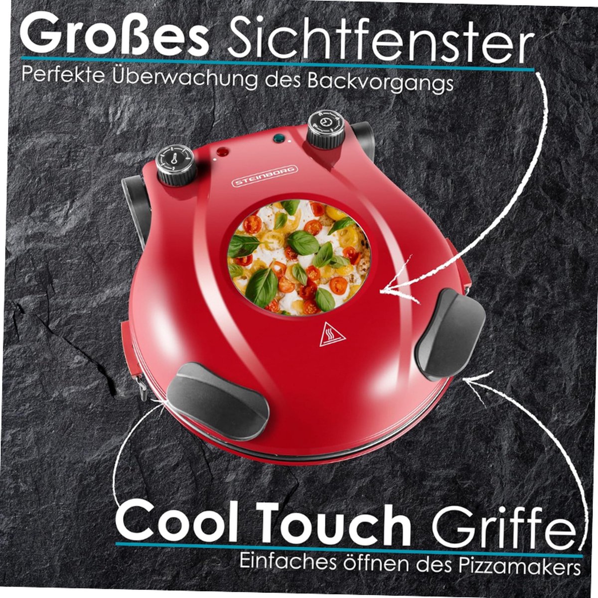 Elektrische Pizzaoven 32 cm met Timer 1200W