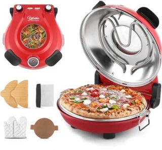 Elektrische pizzaoven 32 cm rood