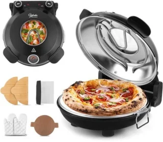 Elektrische pizzaoven 32 cm - zwart