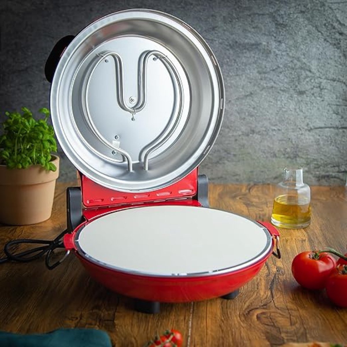 Elektrische Pizzaoven 36 cm met Pizzasteen 1200W