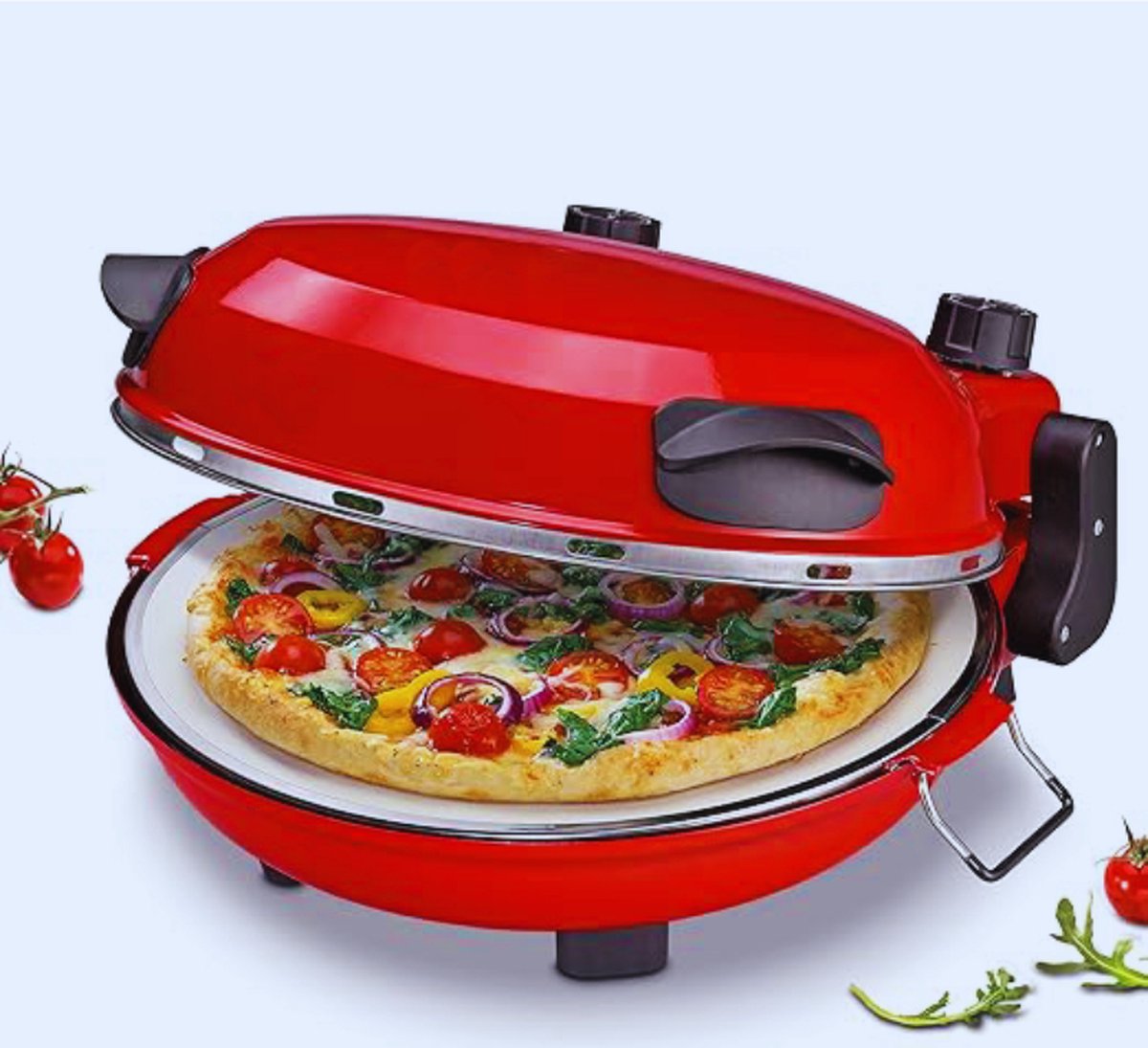 Elektrische Pizzaoven 36 cm met Pizzasteen 1200W