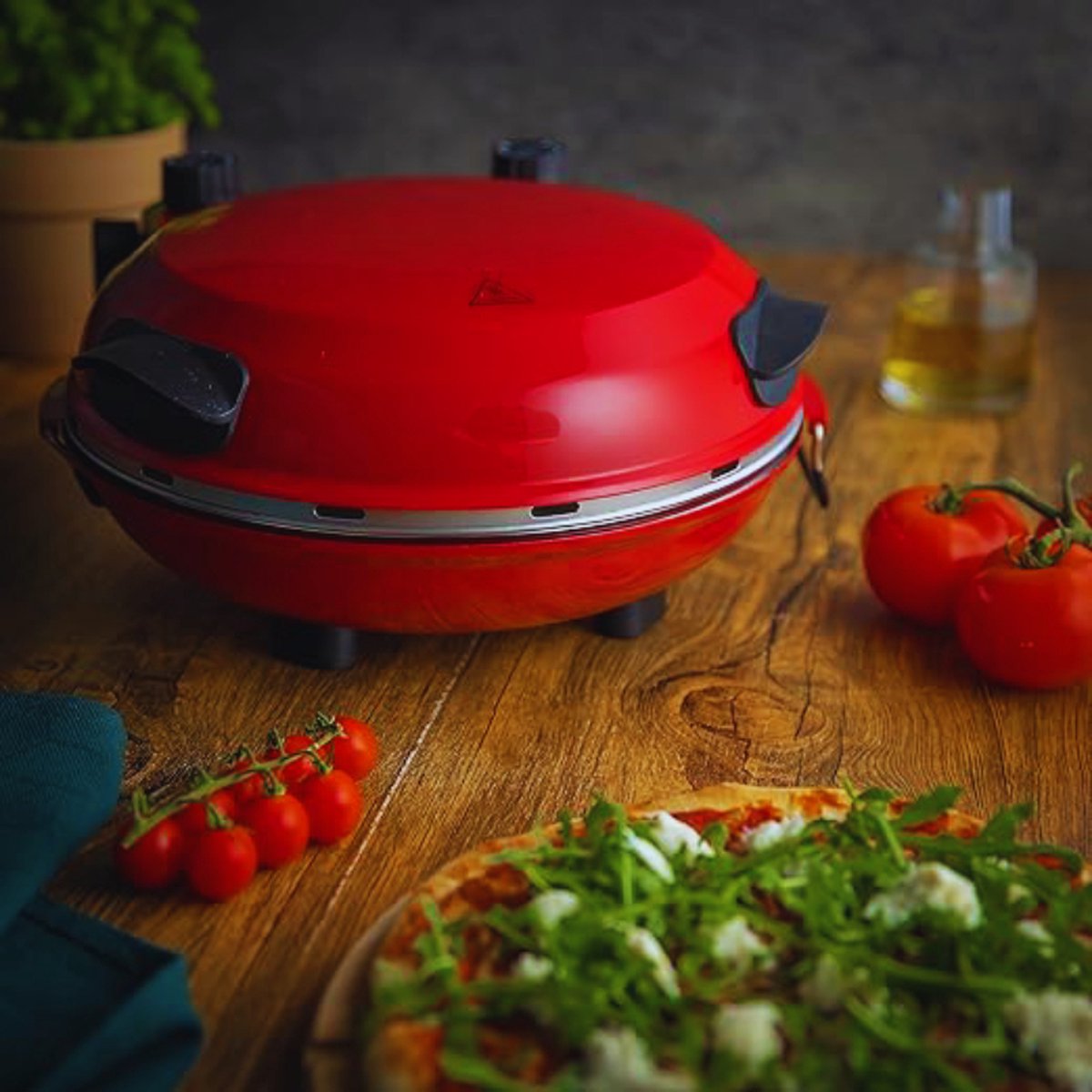 Elektrische Pizzaoven 36 cm met Pizzasteen 1200W