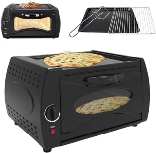 Elektrische pizzaoven aanrechtoven 14 liter zwart
