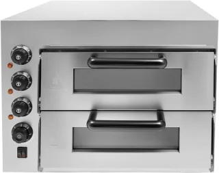 Elektrische pizzaoven - bakoven keuken - dubbel laags - 20 liter - zilver
