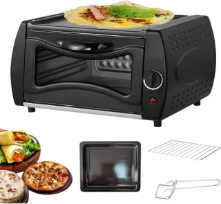 Elektrische pizzaoven mini zwart