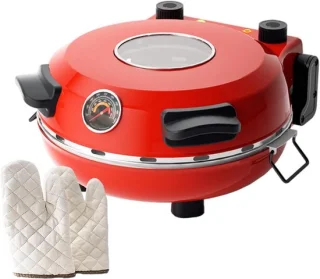 Elektrische pizzaoven rood zwart