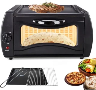 Elektrische pizzaoven tandoor 15L zwart