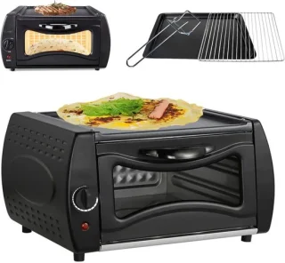 Elektrische pizzaoven tandoor oven mini 14 liter zwart