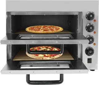 Elektrische pizzaoven/bakoven 35 cm zilver