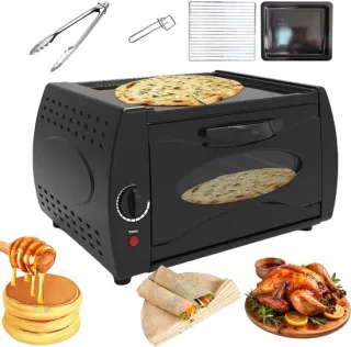Elektrische Tandoor Oven - Mini Oven - Brood Bakken - Dubbele Capaciteit - 15 Liter - Zwart