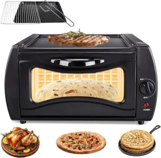 Elektrische tandoor oven - mini pizza maker - zilver