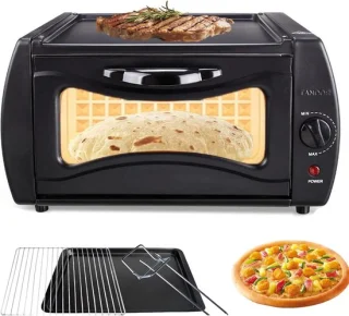 Elektrische Tandooroven - Broodmachine Pizzaoven - Thuis Koken - Hoge Temperatuur 400°C - 15 Liter - Zwart