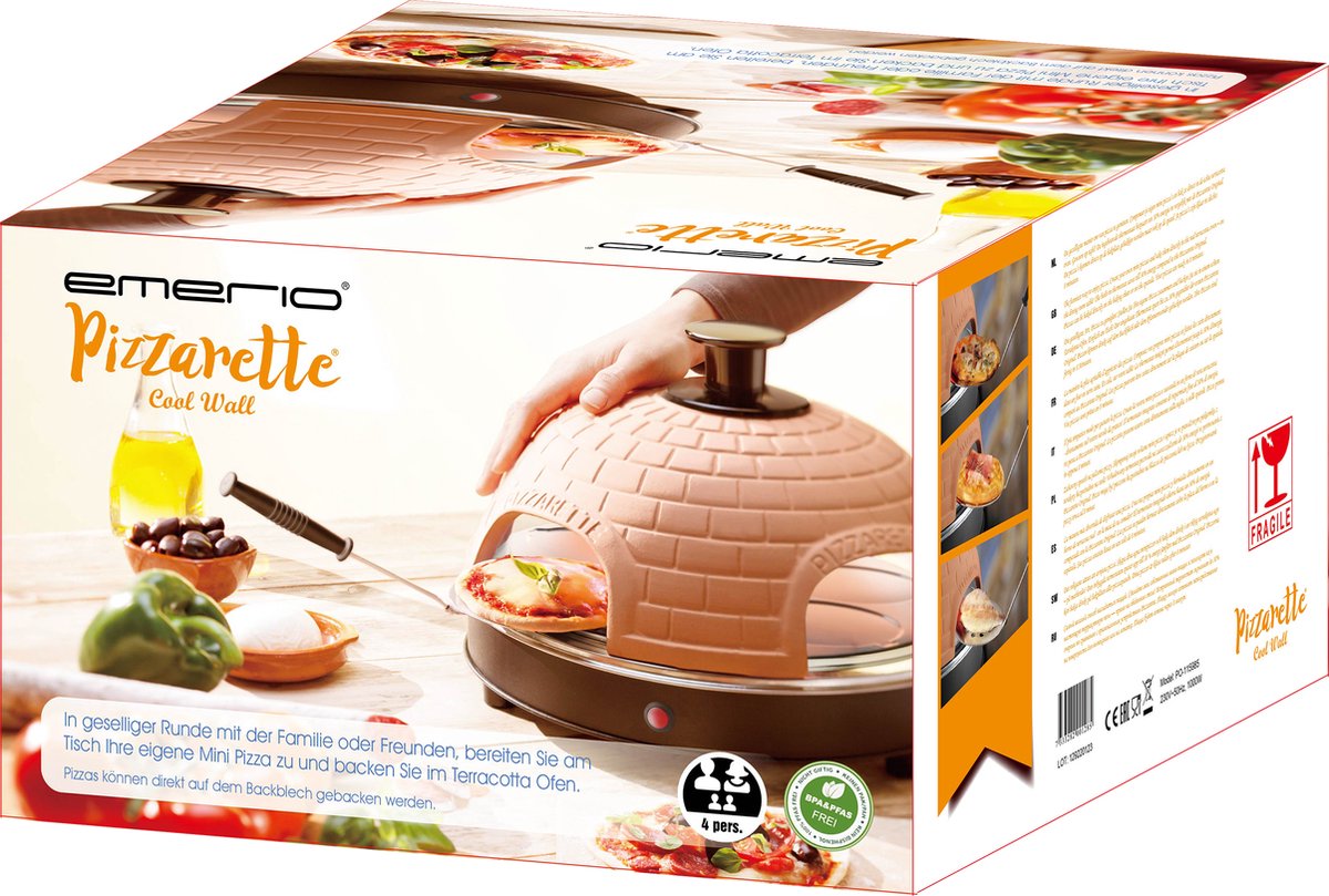 Emerio Pizzarette Origineel PO-115985 900W Pizza Oven 4-Persoons