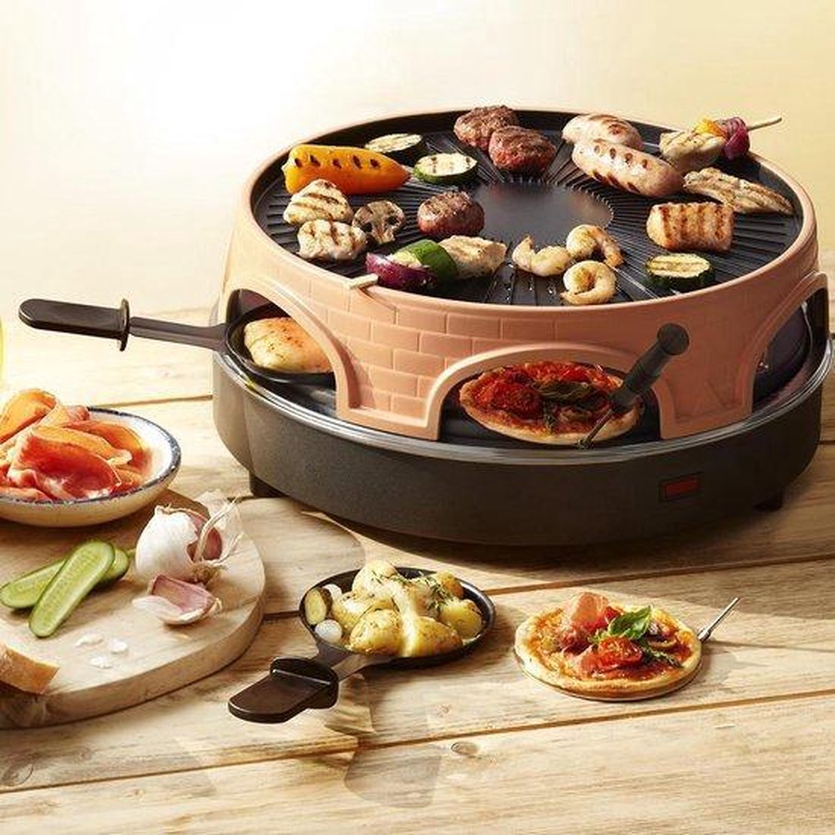 Emerio PO-113255.4 3-IN-1 Raclette Grill 6 Persoons