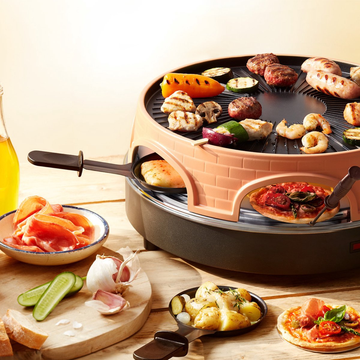 Emerio PO-113255.4 3-IN-1 Raclette Grill 6 Persoons
